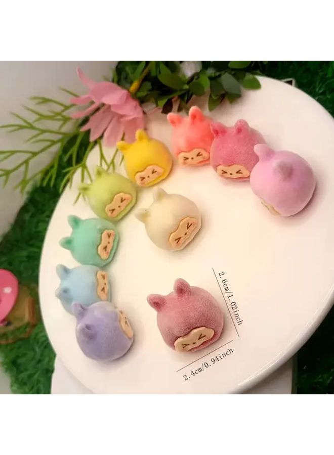 7pcs Luminous Flocked Animal Charms DIY Phone Chain Jewelry Beads Home Decor - Image 4